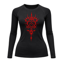 Camiseta Compressão Uv Manga Longa Cyber Tribal Iron Heart Dark Rash Guard