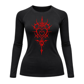 Camiseta Compressão Uv Manga Longa Cyber Tribal Iron Heart Dark Rash Guard