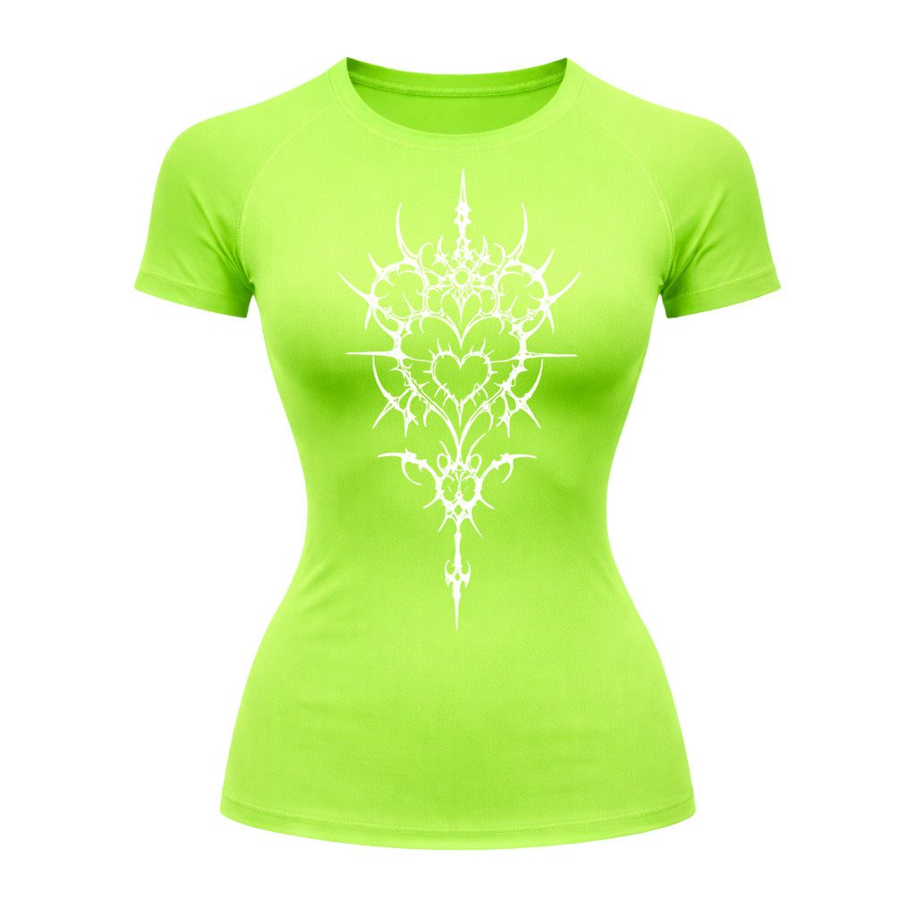 Camiseta Compressão Uv Manga Curta Cyber Tribal Iron Hearth Dark Rash Guard