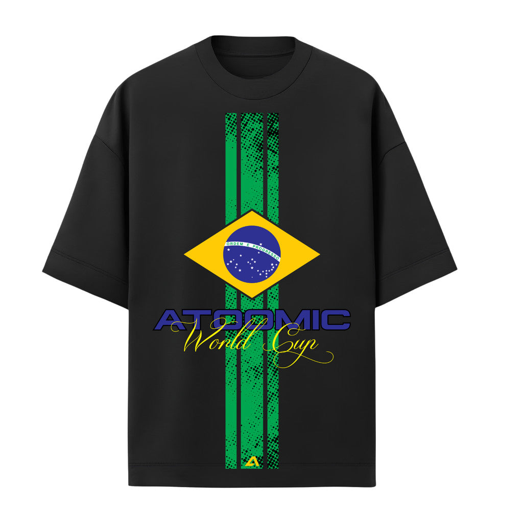 Camiseta Oversized Manga Curta UV Atoomic Brasil Edition Varias Cores