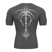Camiseta Compressão Uv Manga Curta Cyber Tribal Unbreakable Dark Spine Rash Guard