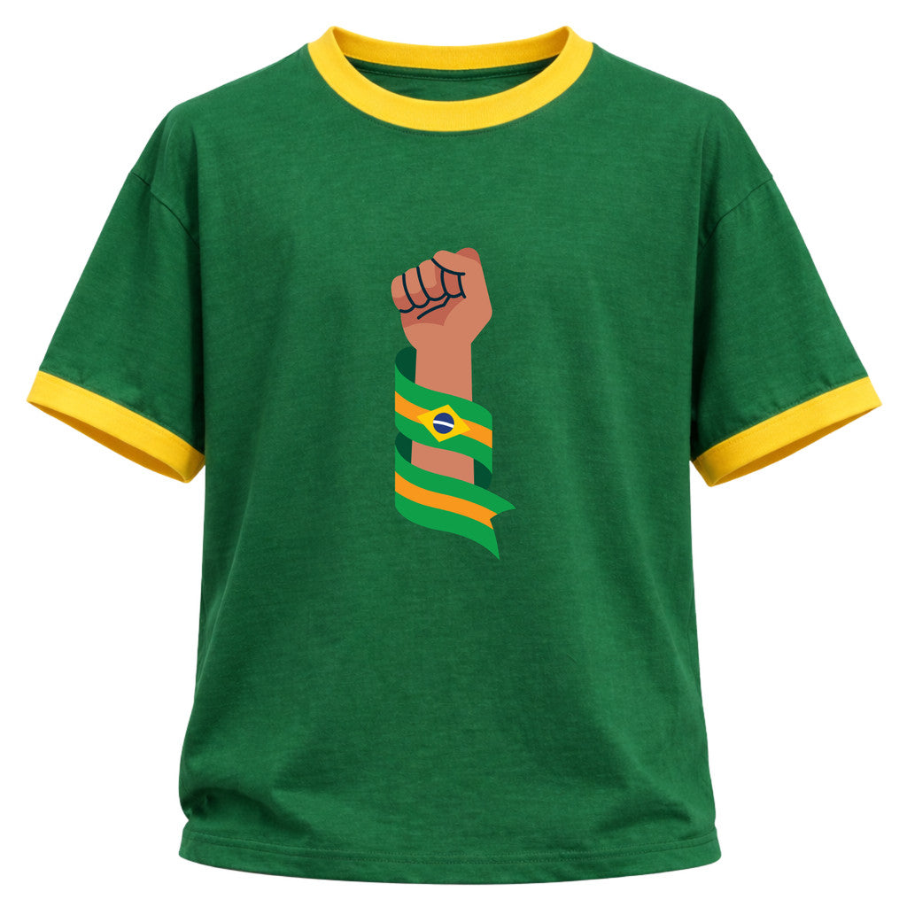 Camiseta Algodão Manga Curta Punho Brasileiro Varias Cores