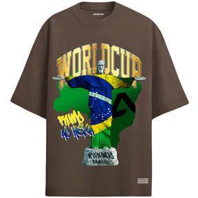 Camiseta Oversized Premium 20.1 Atoomic Brasil Rumo Ao Hexa Cristo Redentor Camisa Unissex