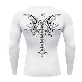 Camiseta Compressão Uv Manga Longa Cyber Tribal Shadow Stinger Wings Rash Guard