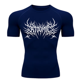 Camiseta Compressão Uv Manga Curta Cyber Tribal Atoomic Invoke Shadow Rash Guard