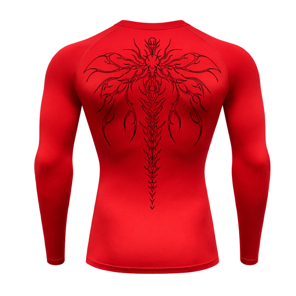 Camiseta Compressão Uv Manga Longa Cyber Tribal Chimera Spine Rash Guard