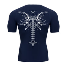 Camiseta Compressão Uv Manga Curta Cyber Tribal Shadow Stinger Wings Rash Guard