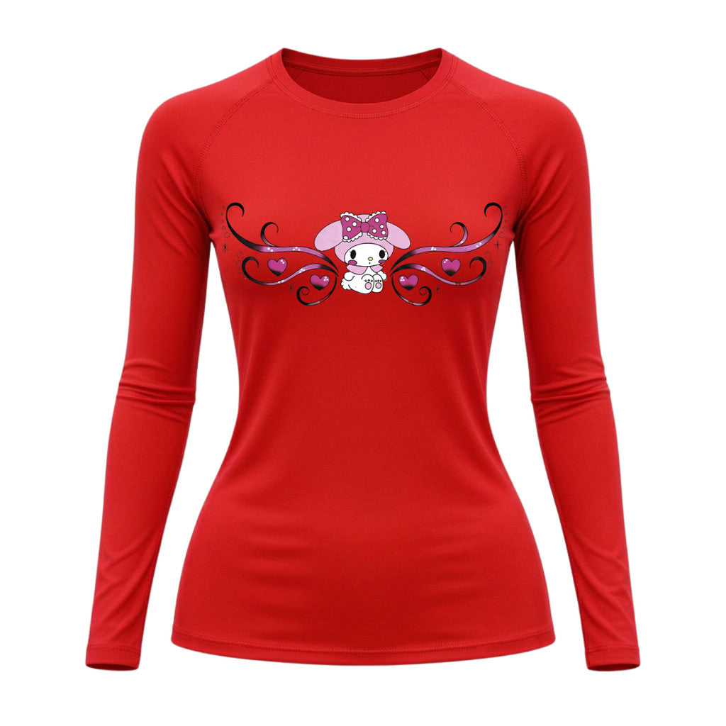 Camiseta Compressão Uv Manga Longa Cyber Tribal My Melody Hello Kitty Rash Guard