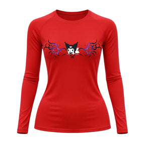 Camiseta Compressão Uv Manga Longa Cyber Tribal Kuromi Hello Kitty Rash Guard