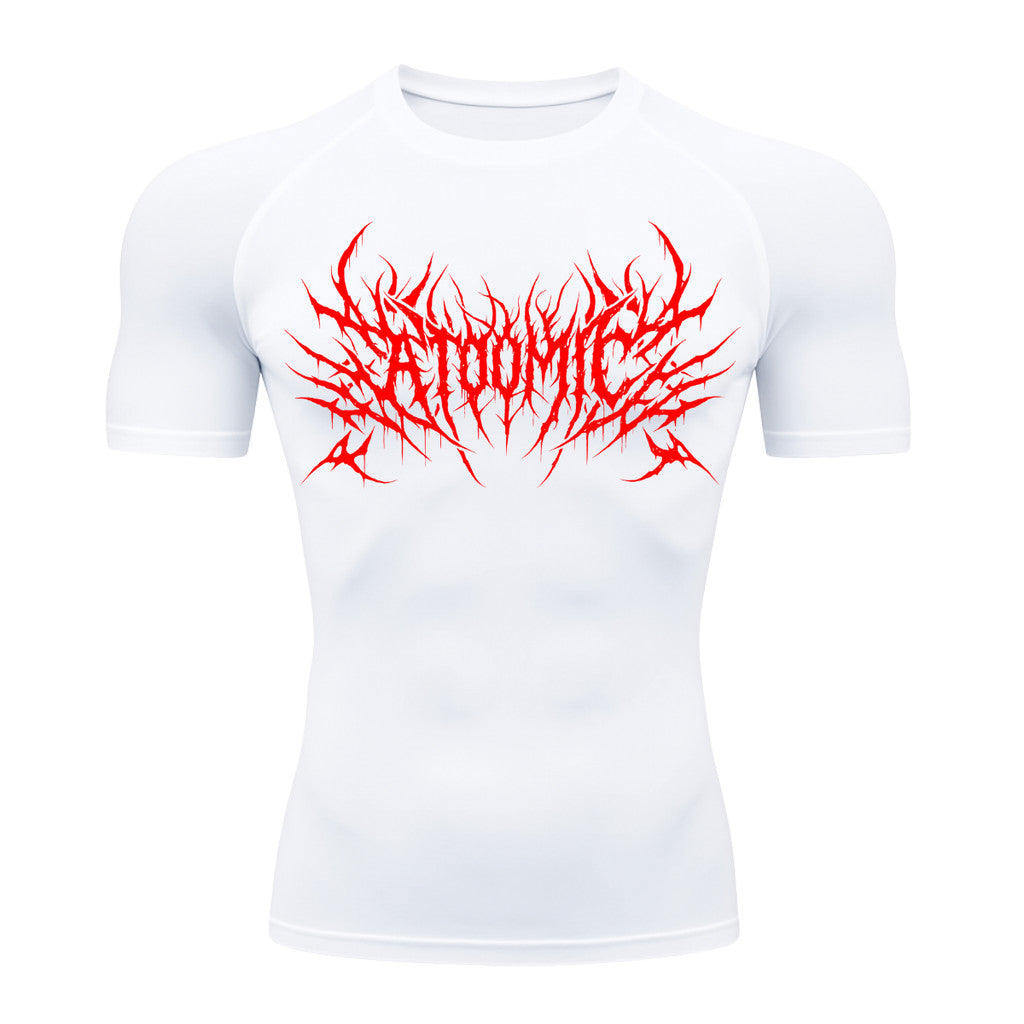 Camiseta Compressão Uv Manga Curta Cyber Tribal Atoomic Invoke Shadow Rash Guard