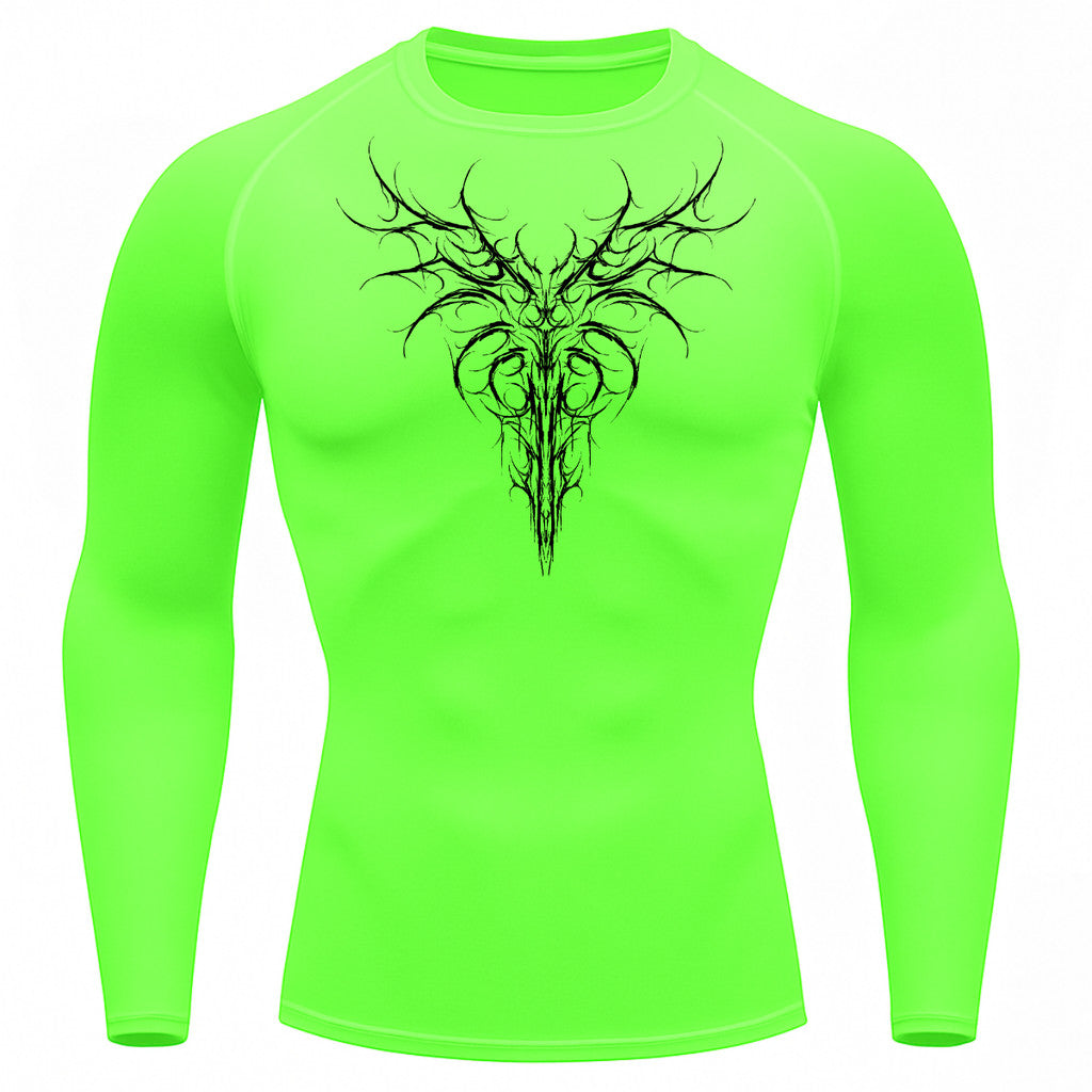 Camiseta Compressão Uv 50+ Manga Longa Cyber Tribal Dark Instinct Rash Guard