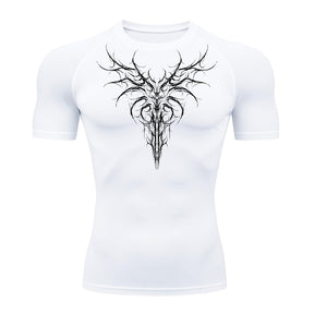 Camiseta Compressão Uv 50+ Manga Curta Cyber Tribal Dark Instinct Rash Guard