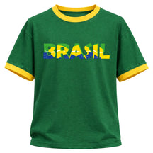 Camiseta Algodão Manga Curta Escrita Do Brasil Varias Cores