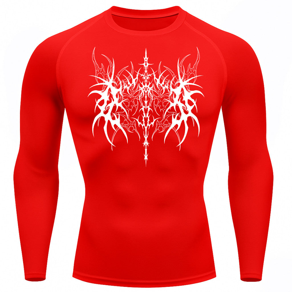 Camiseta Compressão Uv 50+ Manga Longa Cyber Tribal Dark Vanguard Rash Guard