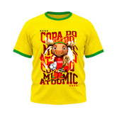 Camiseta Plus Size Manga Curta Gola E Manga Colorida UV Mascote Canadá Alce Edition Copa