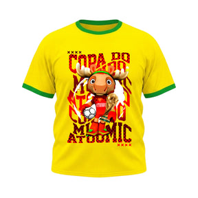 Camiseta Plus Size Manga Curta Gola E Manga Colorida UV Mascote Canadá Alce Edition Copa