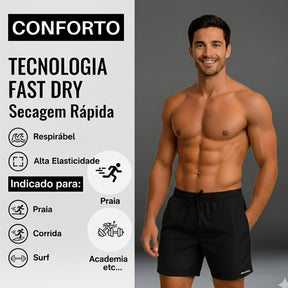 Shorts Elastano Fire Bermuda Fogo Corrida Mauricinho Tecido Leve Bermuda Para Treinar Gym