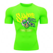 Camiseta Compressão Manga Curta UV Atoomic Sabor Brasil Varias Cores Rash Guard