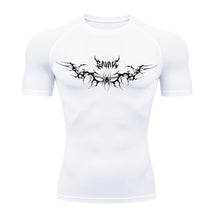 Camiseta Compressão Uv Manga Curta Cyber Tribal Savage Spider Wings Rash Guard