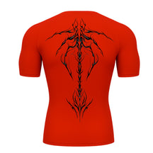 Camiseta Compressão Uv Manga Curta Cyber Tribal Unbreakable Dark Spine Rash Guard