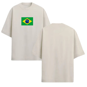 Camiseta Oversized Manga Curta Bandeira Do Brasil Camiseta Varias Cores