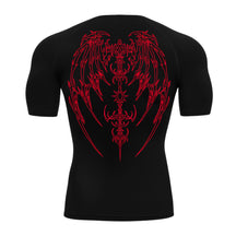 Camiseta Compressão Uv Manga Curta Cyber Tribal Phantom Wings Rash Guard