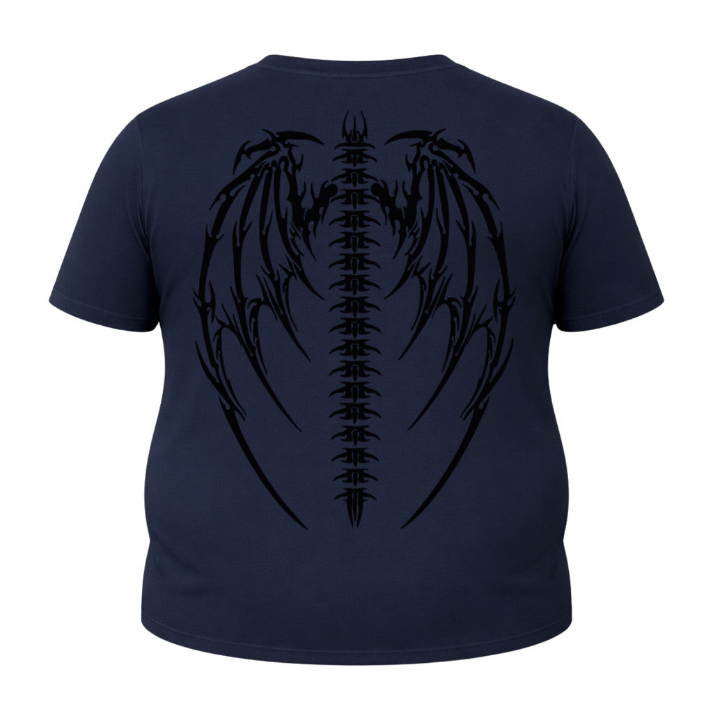 Camiseta Plus Size Proteção Uv Manga Curta Cyber Tribal Asas 01 Rash Guard