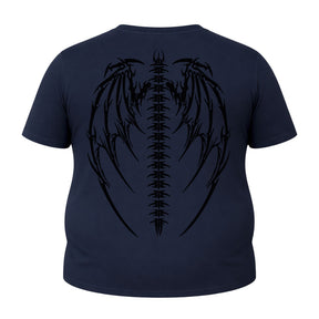 Camiseta Plus Size Proteção Uv Manga Curta Cyber Tribal Asas 01 Rash Guard