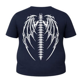 Camiseta Plus Size Proteção Uv Manga Curta Cyber Tribal Asas 01 Rash Guard