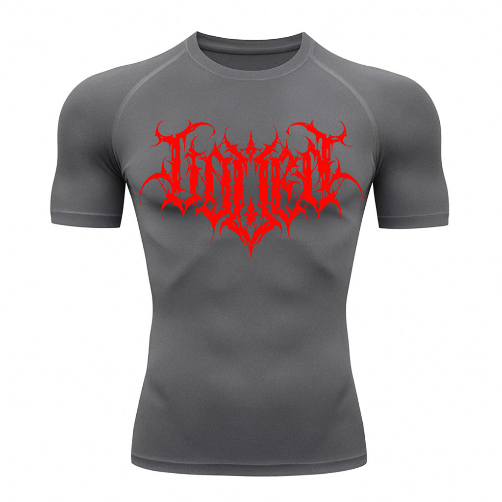 Camiseta Compressão Uv Manga Curta Cyber Tribal Shadow Crest Rash Guard