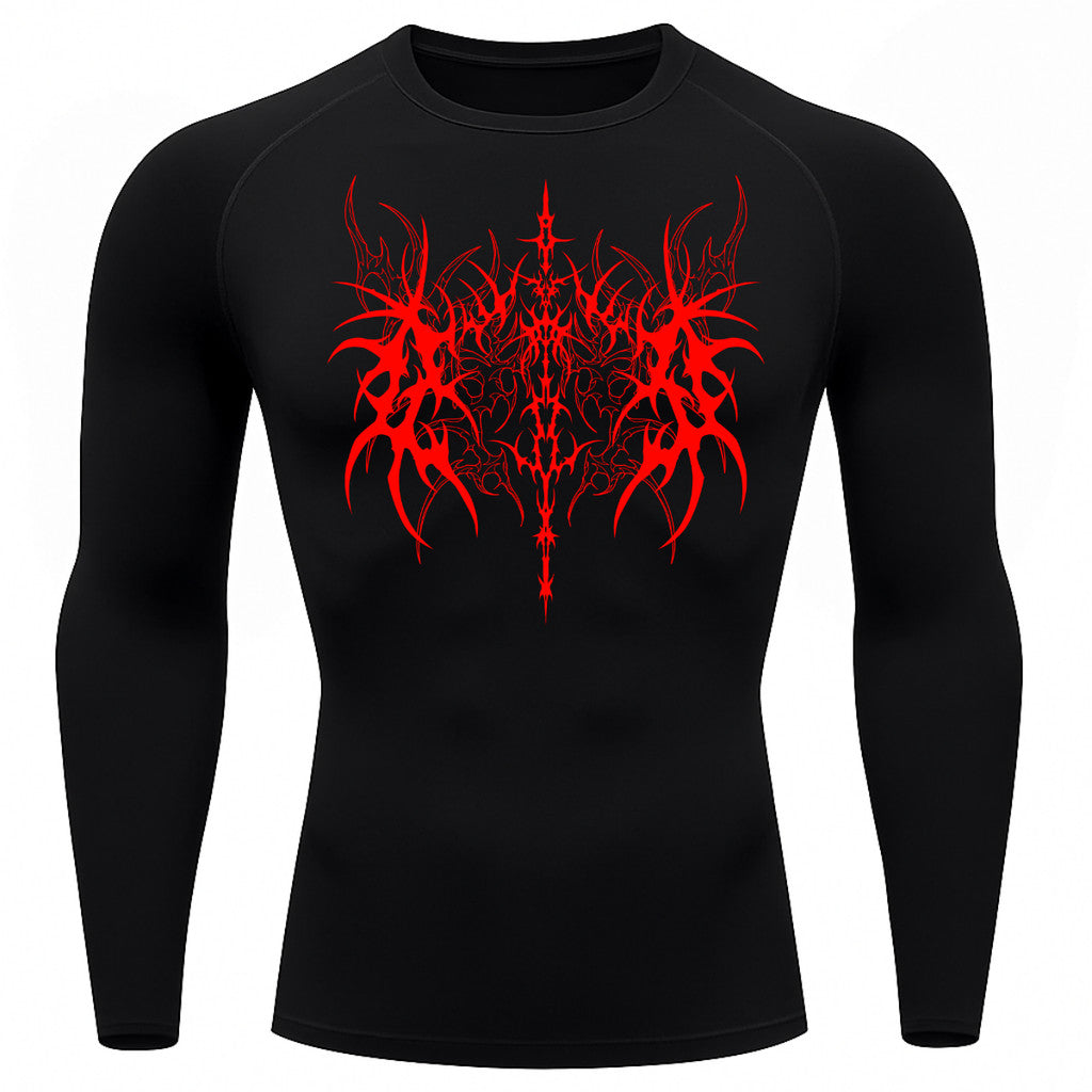 Camiseta Compressão Uv 50+ Manga Longa Cyber Tribal Dark Vanguard Rash Guard