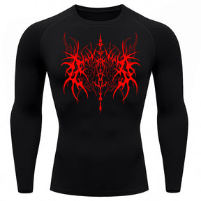 Camiseta Compressão Uv 50+ Manga Longa Cyber Tribal Dark Vanguard Rash Guard
