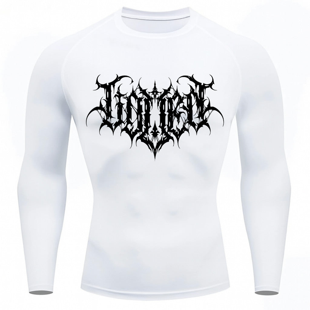 Camiseta Compressão Uv Manga Longa Cyber Tribal Shadow Crest Rash Guard