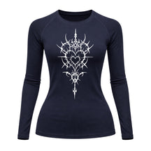 Camiseta Compressão Uv Manga Longa Cyber Tribal Iron Heart Dark Rash Guard