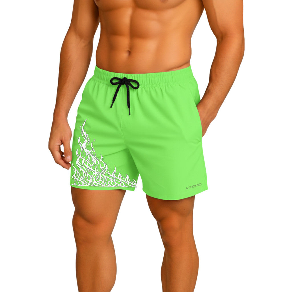 Shorts Elastano Fire Bermuda Fogo Corrida Mauricinho Tecido Leve Bermuda Para Treinar Gym
