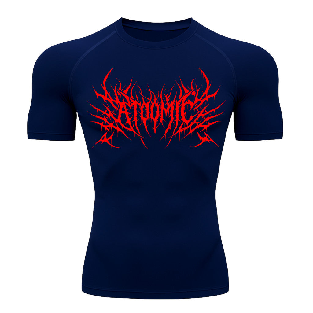 Camiseta Compressão Uv Manga Curta Cyber Tribal Atoomic Invoke Shadow Rash Guard