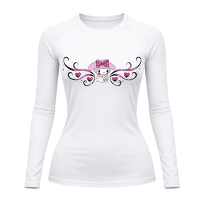 Camiseta Compressão Uv Manga Longa Cyber Tribal My Melody Hello Kitty Rash Guard