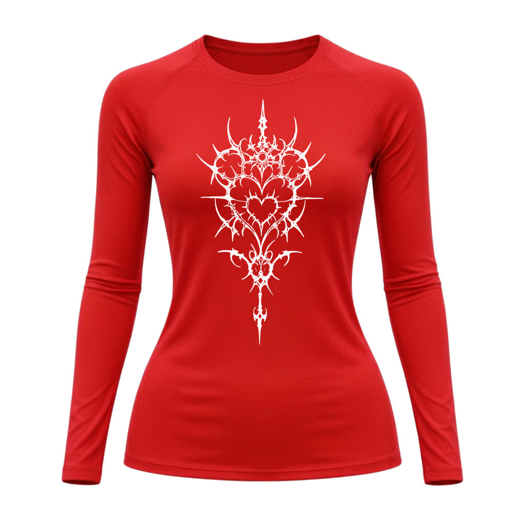 Camiseta Compressão Uv Manga Longa Cyber Tribal Iron Heart Dark Rash Guard
