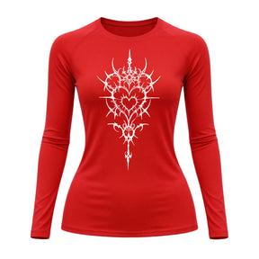 Camiseta Compressão Uv Manga Longa Cyber Tribal Iron Heart Dark Rash Guard