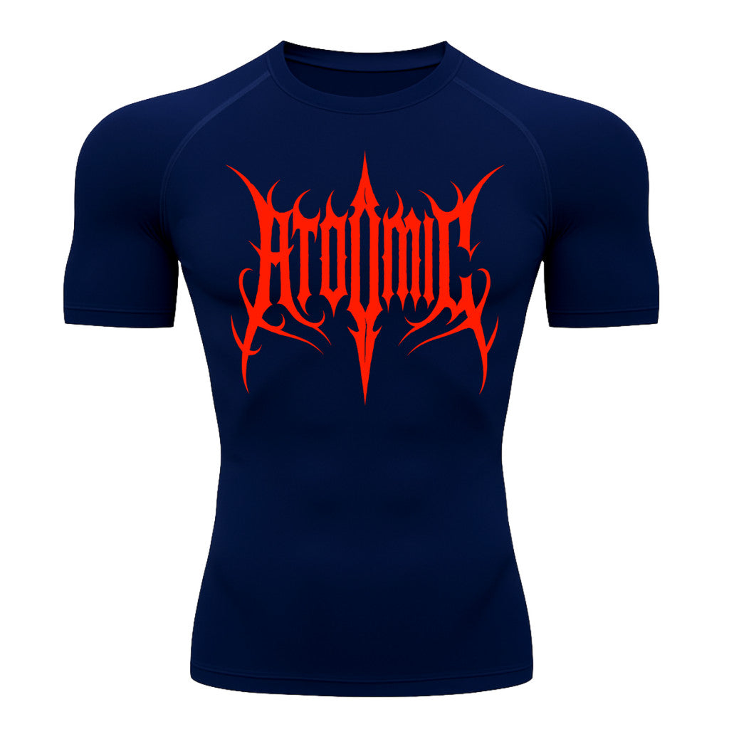 Camiseta Compressão Uv Manga Curta Cyber Tribal Atoomic Imperium Dark Rash Guard