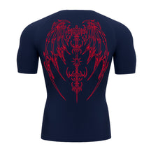 Camiseta Compressão Uv Manga Curta Cyber Tribal Phantom Wings Rash Guard