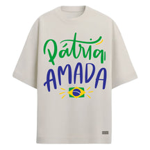 Camiseta Oversized Manga Curta Pátria Amada Brasil Varias Cores