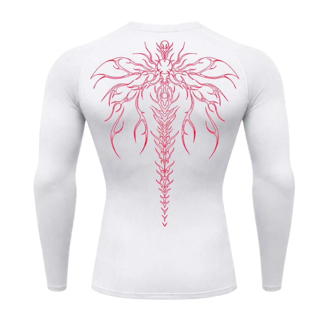 Camiseta Compressão Uv Manga Longa Cyber Tribal Chimera Spine Rash Guard