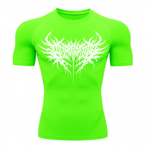 Camiseta Compressão Uv Manga Curta Cyber Tribal Night Reaper Oblivion Rash Guard