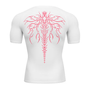 Camiseta Compressão Uv Manga Curta Cyber Tribal Chimera Spine Rash Guard