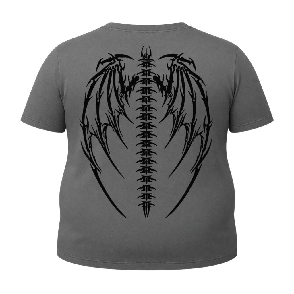 Camiseta Plus Size Proteção Uv Manga Curta Cyber Tribal Asas 01 Rash Guard