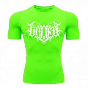 Camiseta Compressão Uv Manga Curta Cyber Tribal Shadow Crest Rash Guard