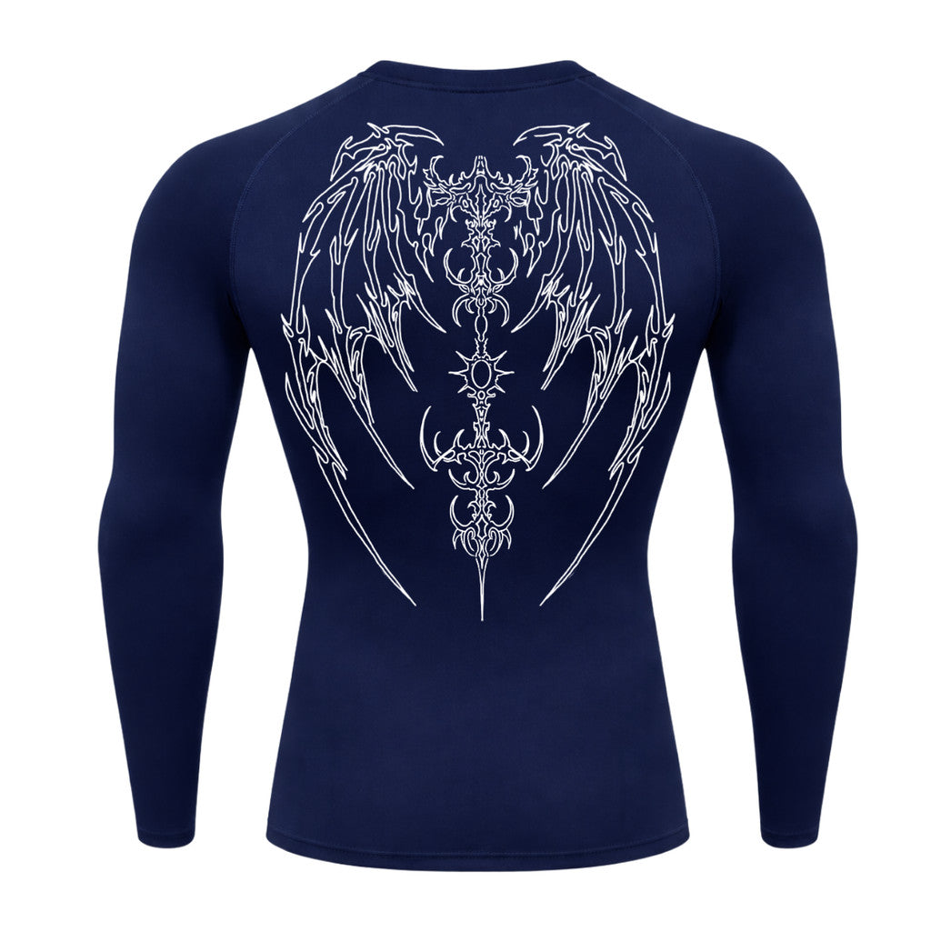 Camiseta Compressão Uv Manga Longa Cyber Tribal Phantom Wings Rash Guard
