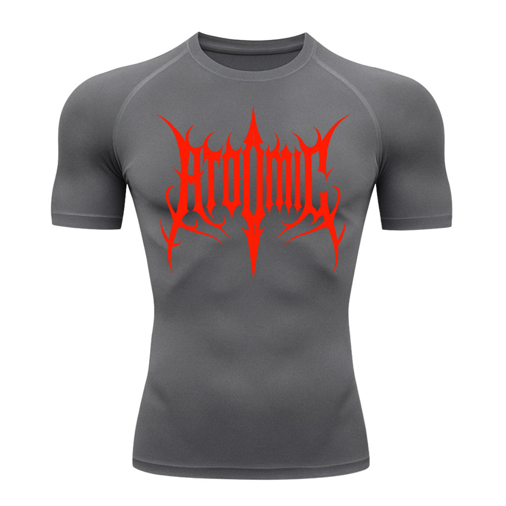 Camiseta Compressão Uv Manga Curta Cyber Tribal Atoomic Imperium Dark Rash Guard