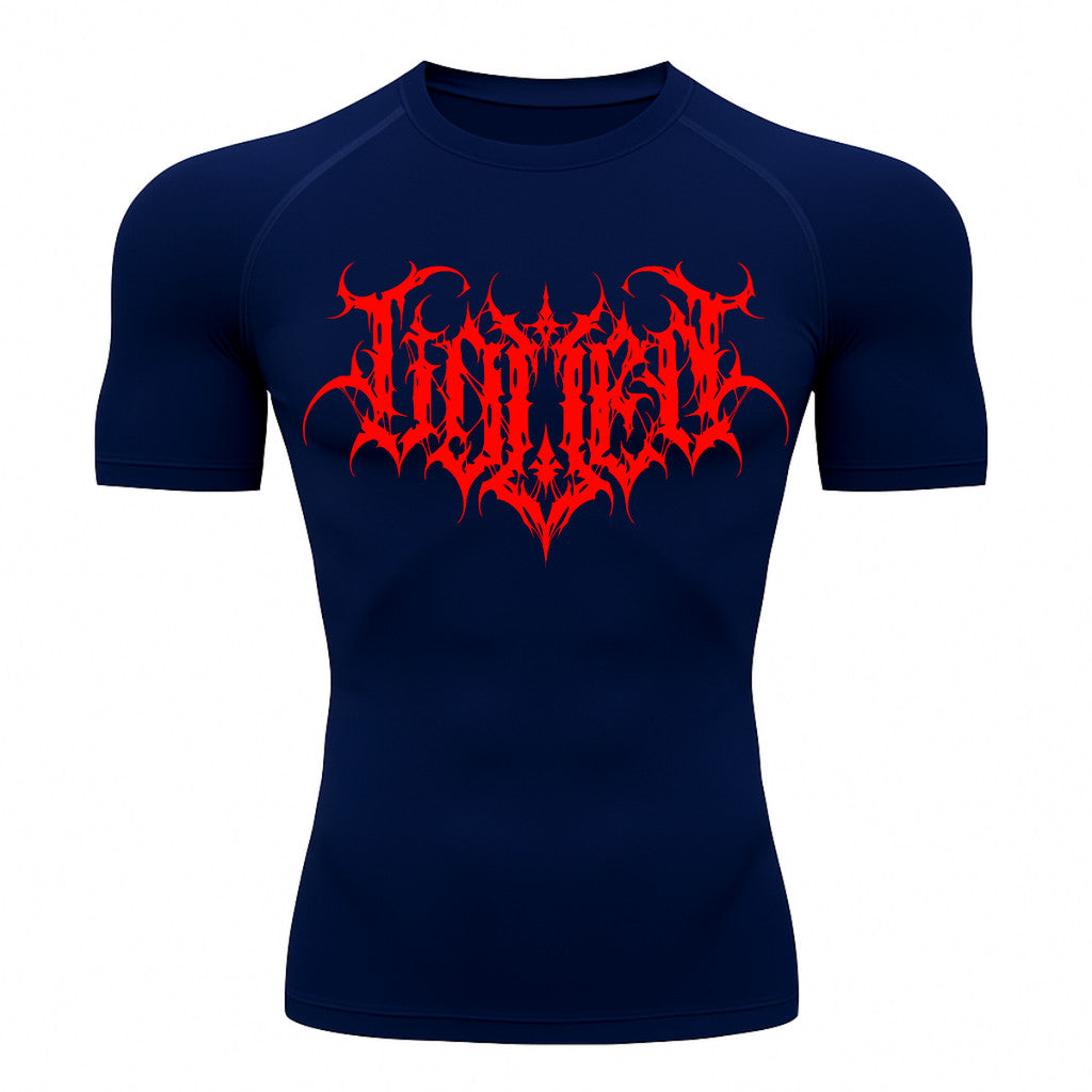 Camiseta Compressão Uv Manga Curta Cyber Tribal Shadow Crest Rash Guard